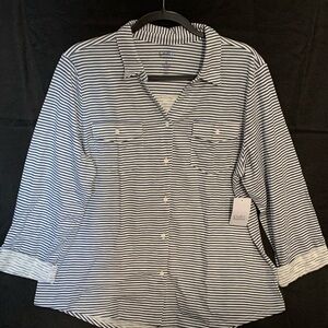 Sonoma Black and White Striped Shirt